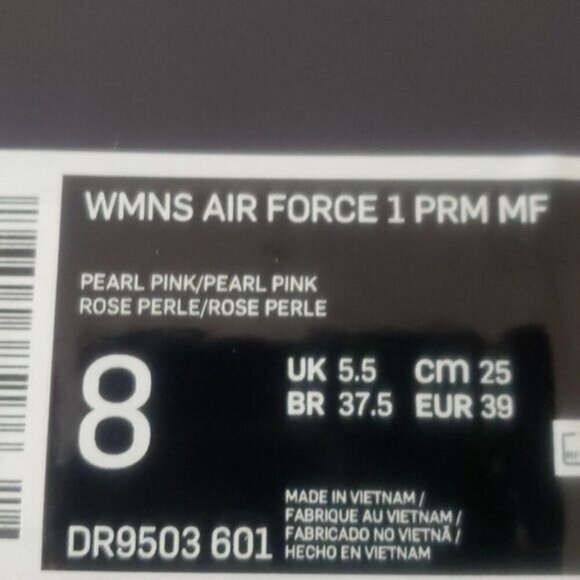 New Nike Air Force 1 Womens Pastel Pink Sneakers Size 8 Streetwear Classic - Picture 9 of 9